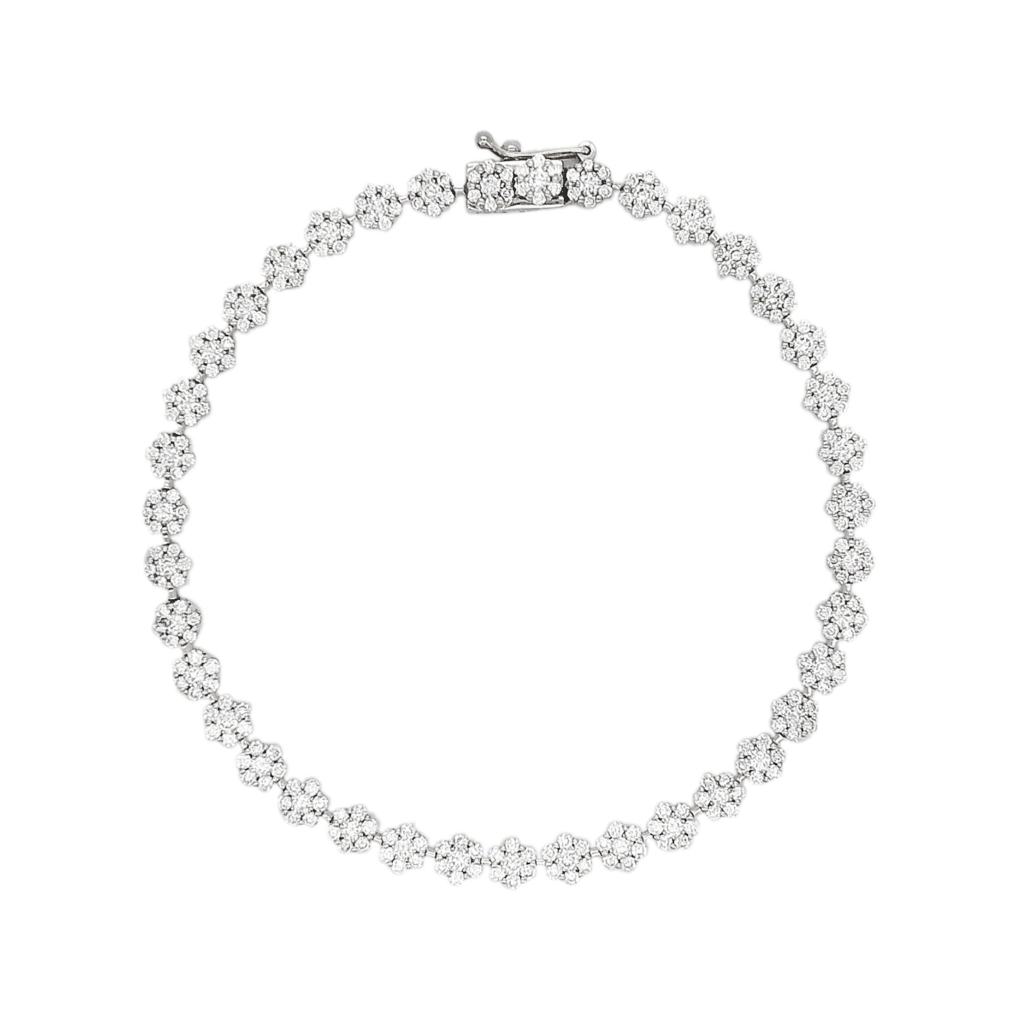 Tennis Bracelet 14K Gold Plated Silver | Moissanite, Diamond Alternative Jewelry Gift for Her | Classic Prong Set Chain