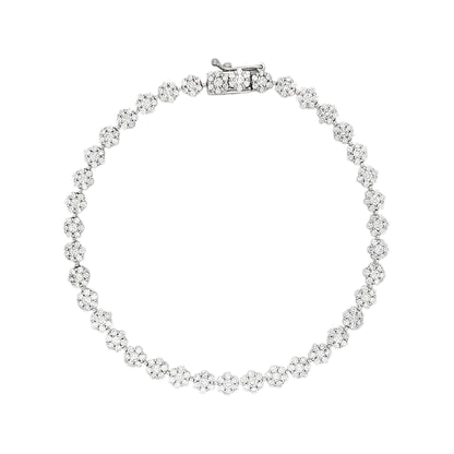 Tennis Bracelet 14K Gold Plated Silver | Moissanite, Diamond Alternative Jewelry Gift for Her | Classic Prong Set Chain