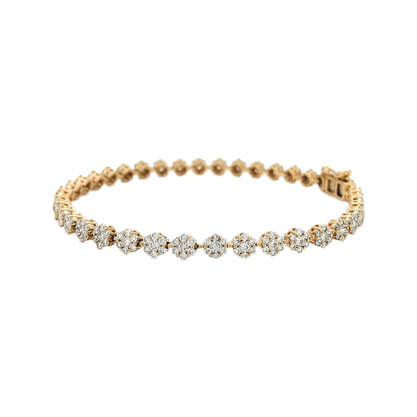 Tennis Bracelet 14K Gold Plated Silver | Moissanite, Diamond Alternative Jewelry Gift for Her | Classic Prong Set Chain