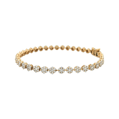 Tennis Bracelet 14K Gold Plated Silver | Moissanite, Diamond Alternative Jewelry Gift for Her | Classic Prong Set Chain