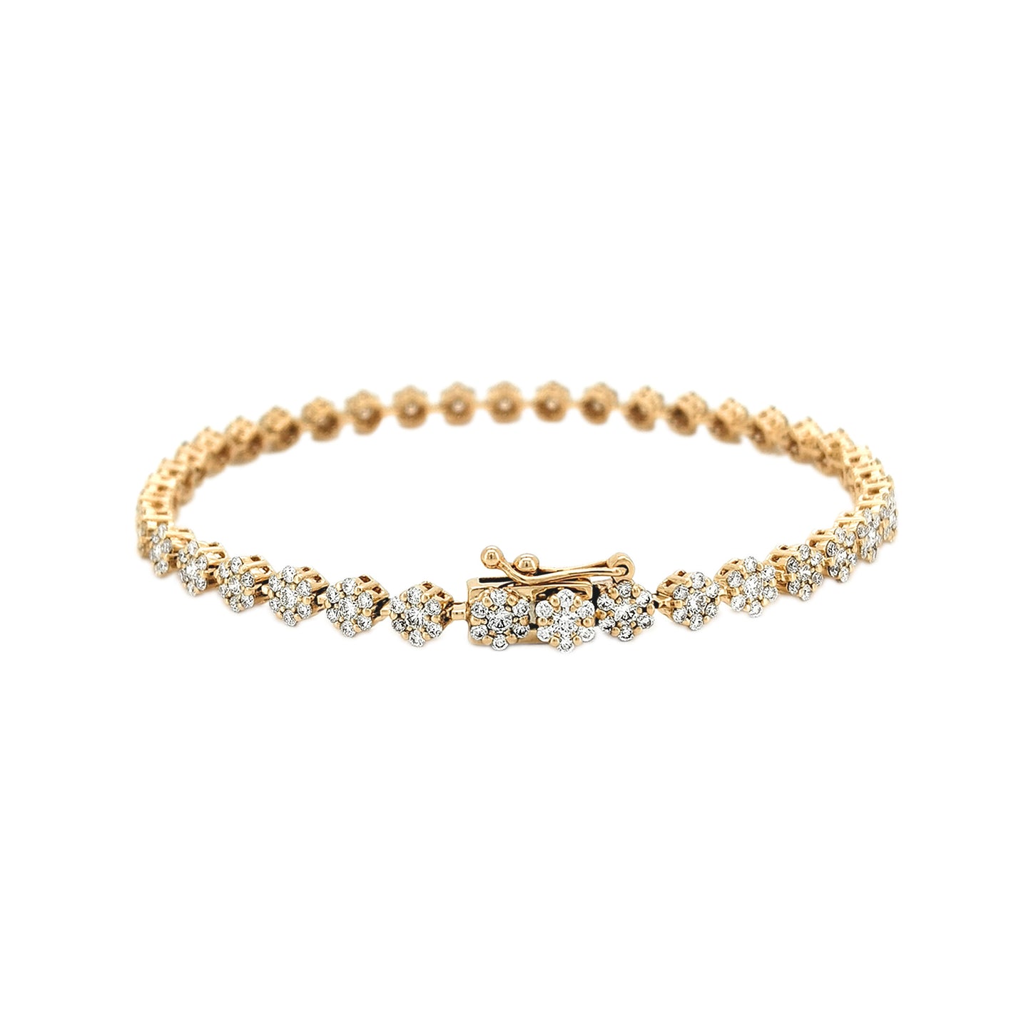 Tennis Bracelet 14K Gold Plated Silver | Moissanite, Diamond Alternative Jewelry Gift for Her | Classic Prong Set Chain