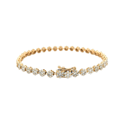 Tennis Bracelet 14K Gold Plated Silver | Moissanite, Diamond Alternative Jewelry Gift for Her | Classic Prong Set Chain