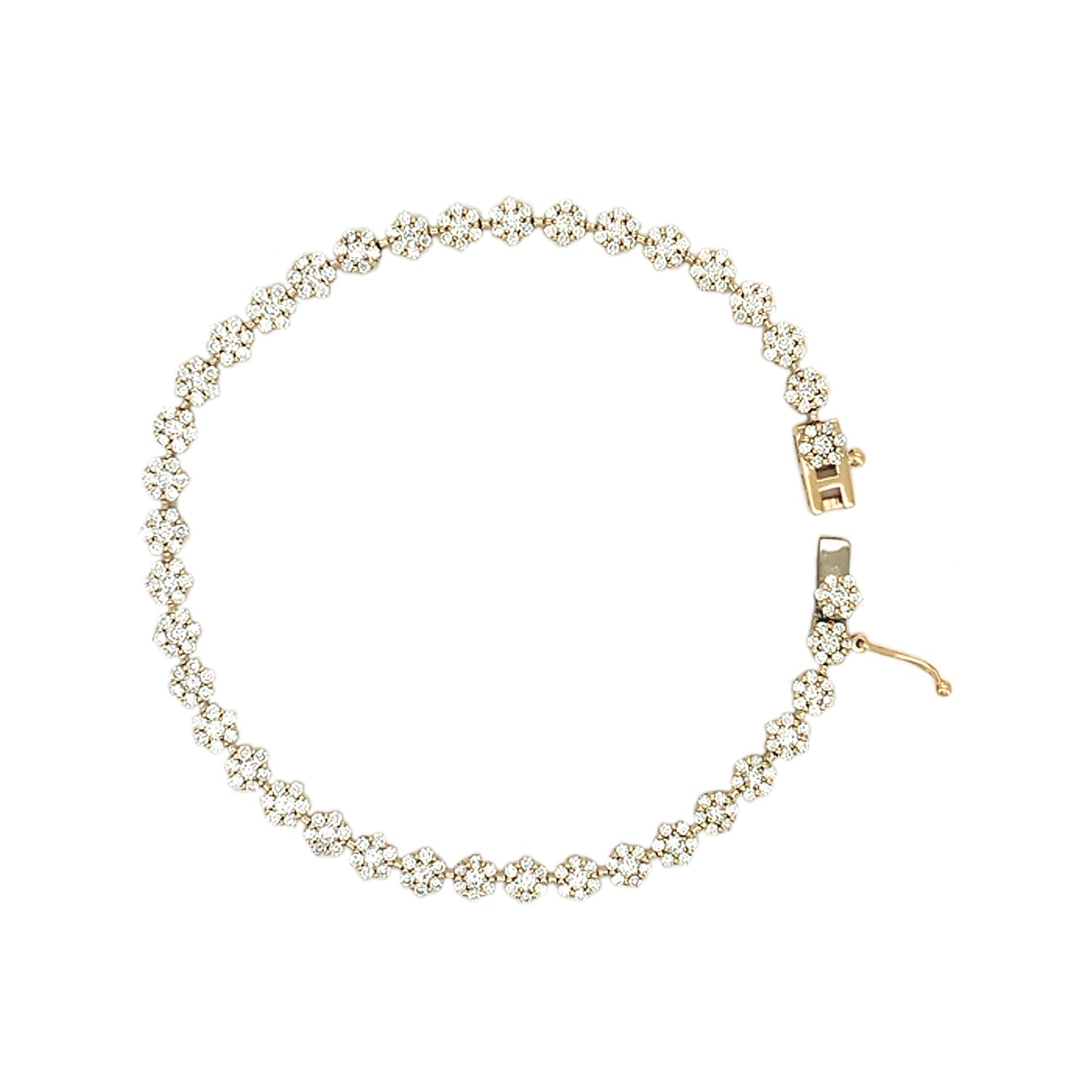 Tennis Bracelet 14K Gold Plated Silver | Moissanite, Diamond Alternative Jewelry Gift for Her | Classic Prong Set Chain