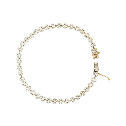 Tennis Bracelet 14K Gold Plated Silver | Moissanite, Diamond Alternative Jewelry Gift for Her | Classic Prong Set Chain