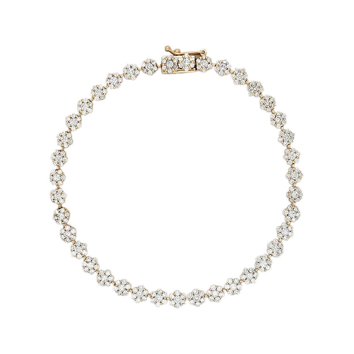 Tennis Bracelet 14K Gold Plated Silver | Moissanite, Diamond Alternative Jewelry Gift for Her | Classic Prong Set Chain