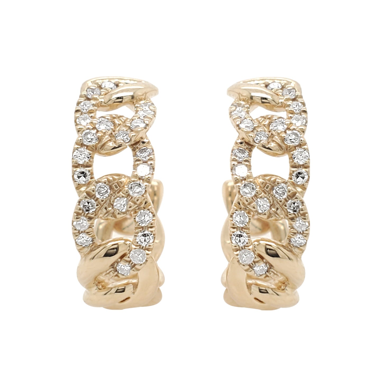 CUBAN LINK HALF HUGGIE GOLD VERMEIL EARRINGS