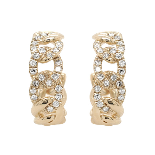 CUBAN LINK HALF HUGGIE GOLD VERMEIL EARRINGS