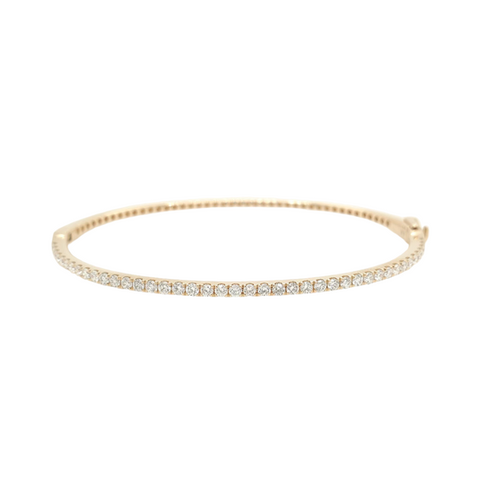 1CT MOISSANITE DIAMOND GOLD VERMEIL BANGLE