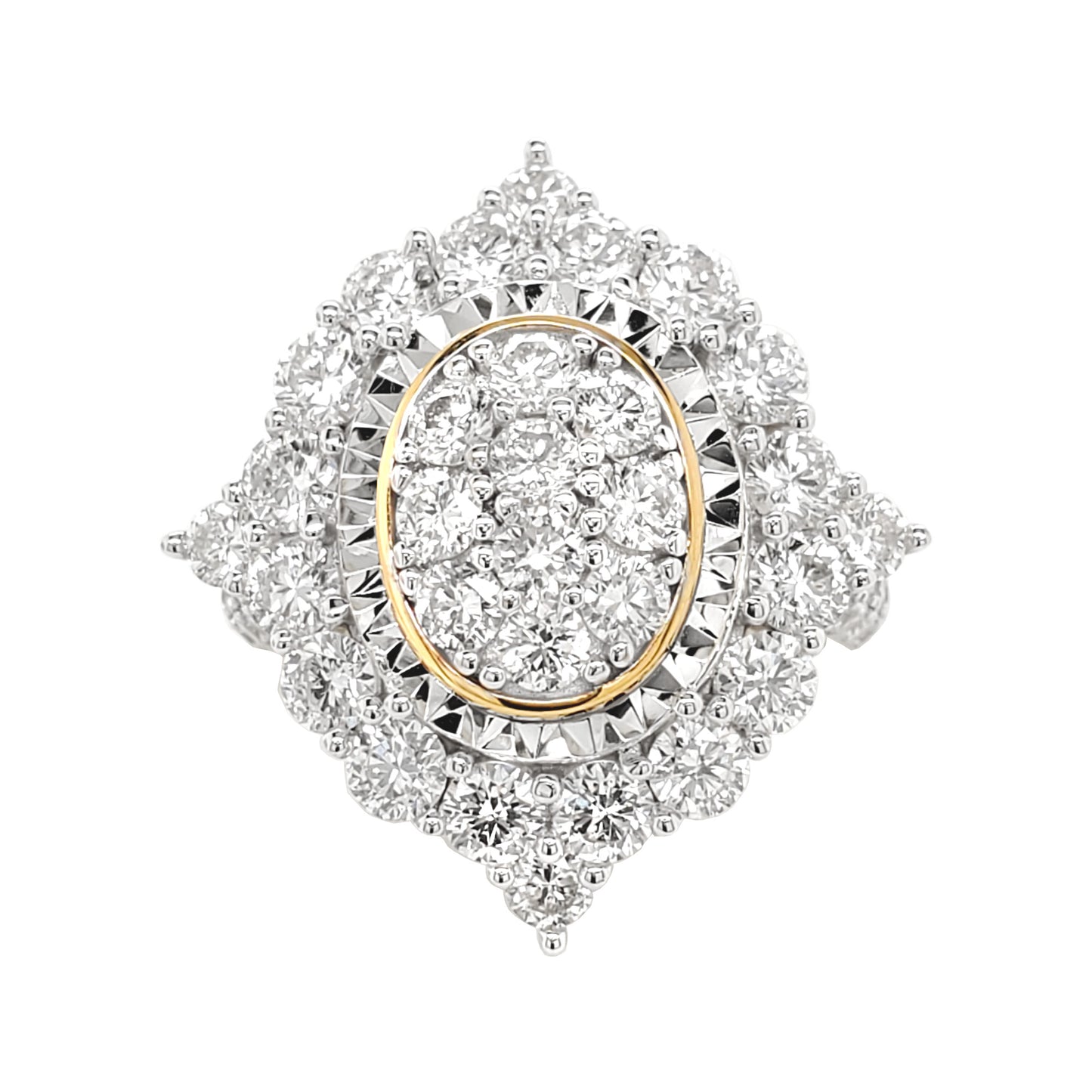 3 1/2CTW Iced Out Lab Diamond Cocktail Ring 14K Gold Plated | Wedding Ring | Anniversary Gift | Special Occasion Jewelry | Valentine’s Gift