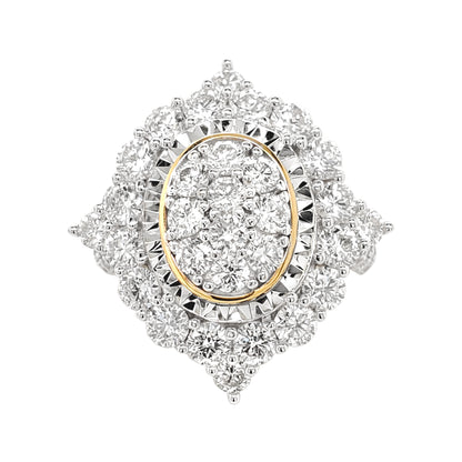 3 1/2CTW Iced Out Lab Diamond Cocktail Ring 14K Gold Plated | Wedding Ring | Anniversary Gift | Special Occasion Jewelry | Valentine’s Gift