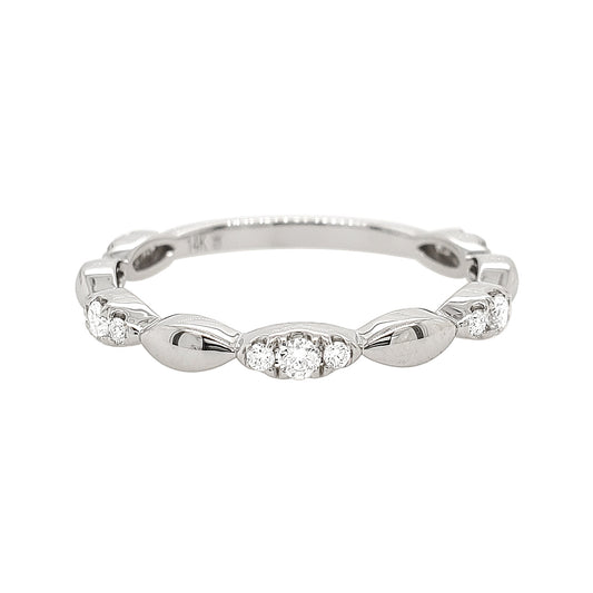 STACKABLE MOISSANITE DIAMOND MARQUISE ILLUSION BAND RING