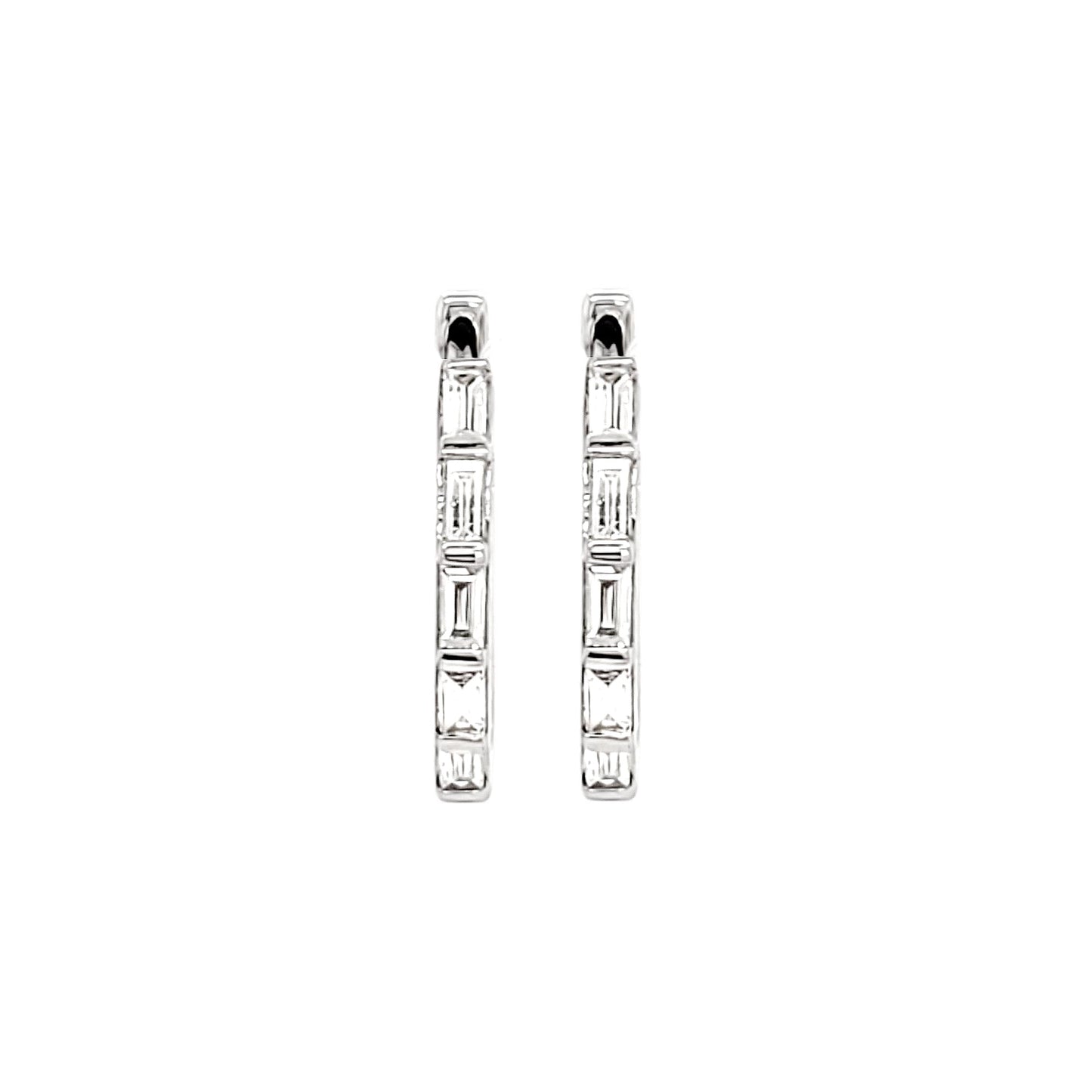 CHANNEL BAGUETTE MOISSANITE HUGGIE EARRINGS