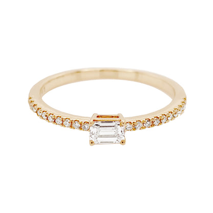 EMERALD CUT PAVE DIAMOND STACKABLE BAND