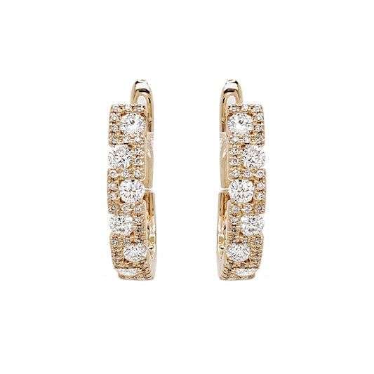 GOLD VERMEIL MOISSANITE DIAMOND HOOP EARRINGS