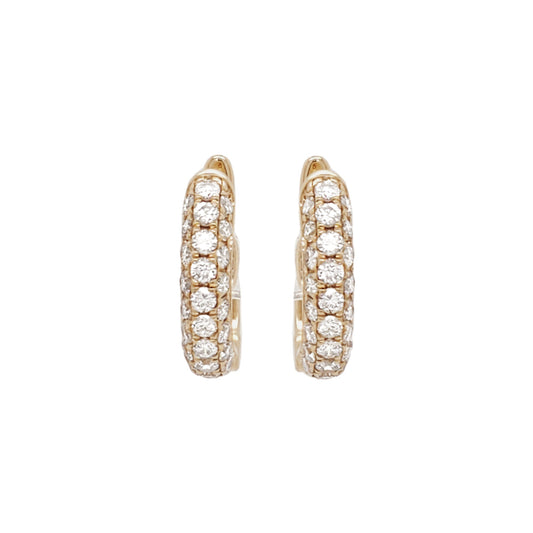 PAVE DIAMOND GOLD VERMEIL HUGGIE EARRINGS