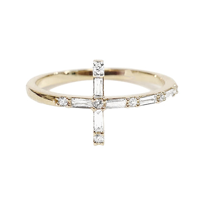 CROSS RING GOLD VERMEIL