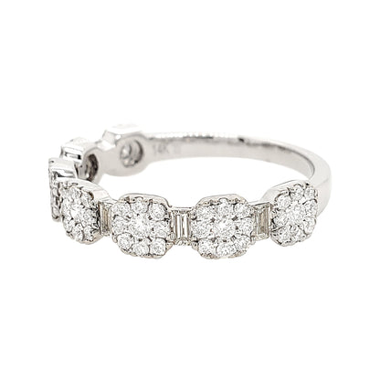 CLUSTER CUSHION PAVE DIAMOND STAKACBLE BAND