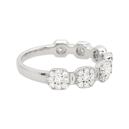 CLUSTER CUSHION PAVE DIAMOND STAKACBLE BAND