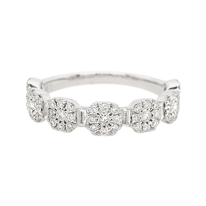 CLUSTER CUSHION PAVE DIAMOND STAKACBLE BAND