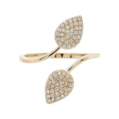 PEAR BY-PASS FASHION RING GOLD VERMEIL