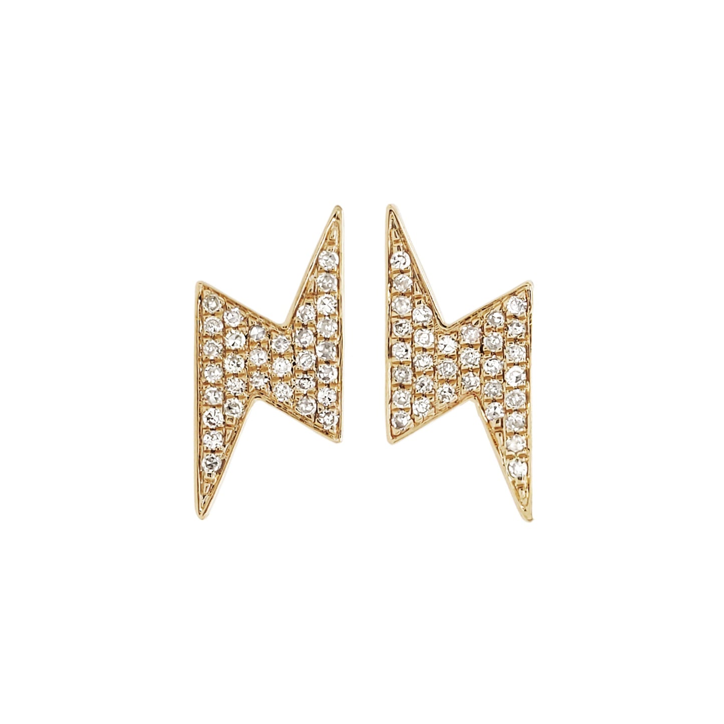 LIGHTNING BOLT FASHION EARRINGS GOLD VERMEIL STUDS