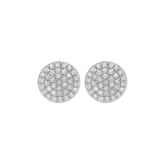 ROUND DISC FASHION EARRINGS GOLD VERMEIL STUDS