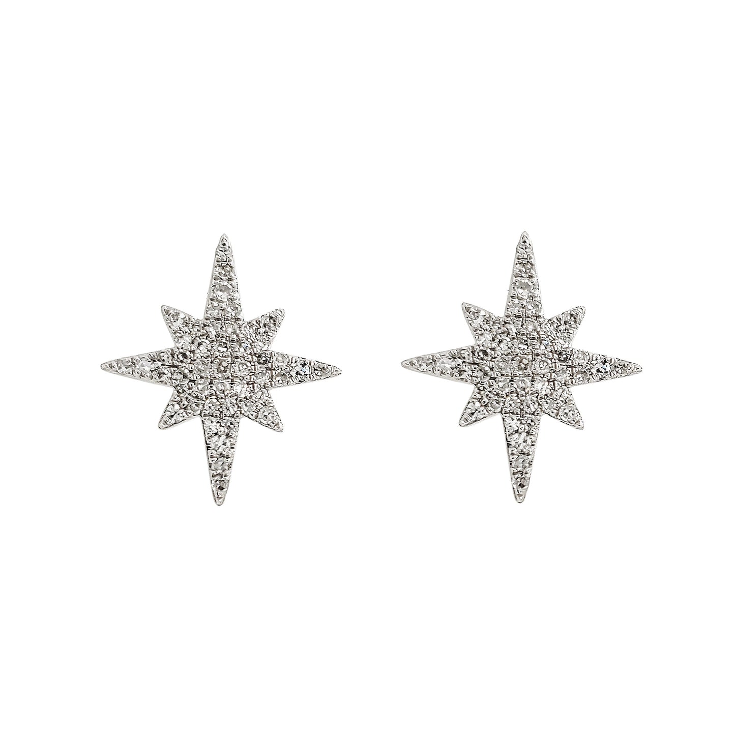 GOLD VERMEIL STAR BURST PAVE MOISSANITE FASHION EARRING STUDS