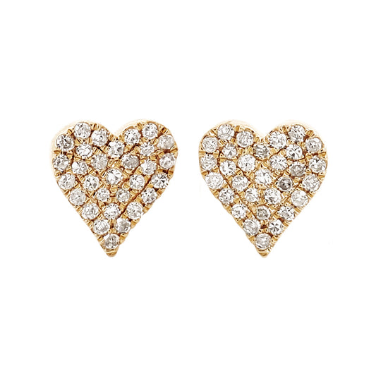 GOLD VERMEIL HEART FASHION EARRING STUDS