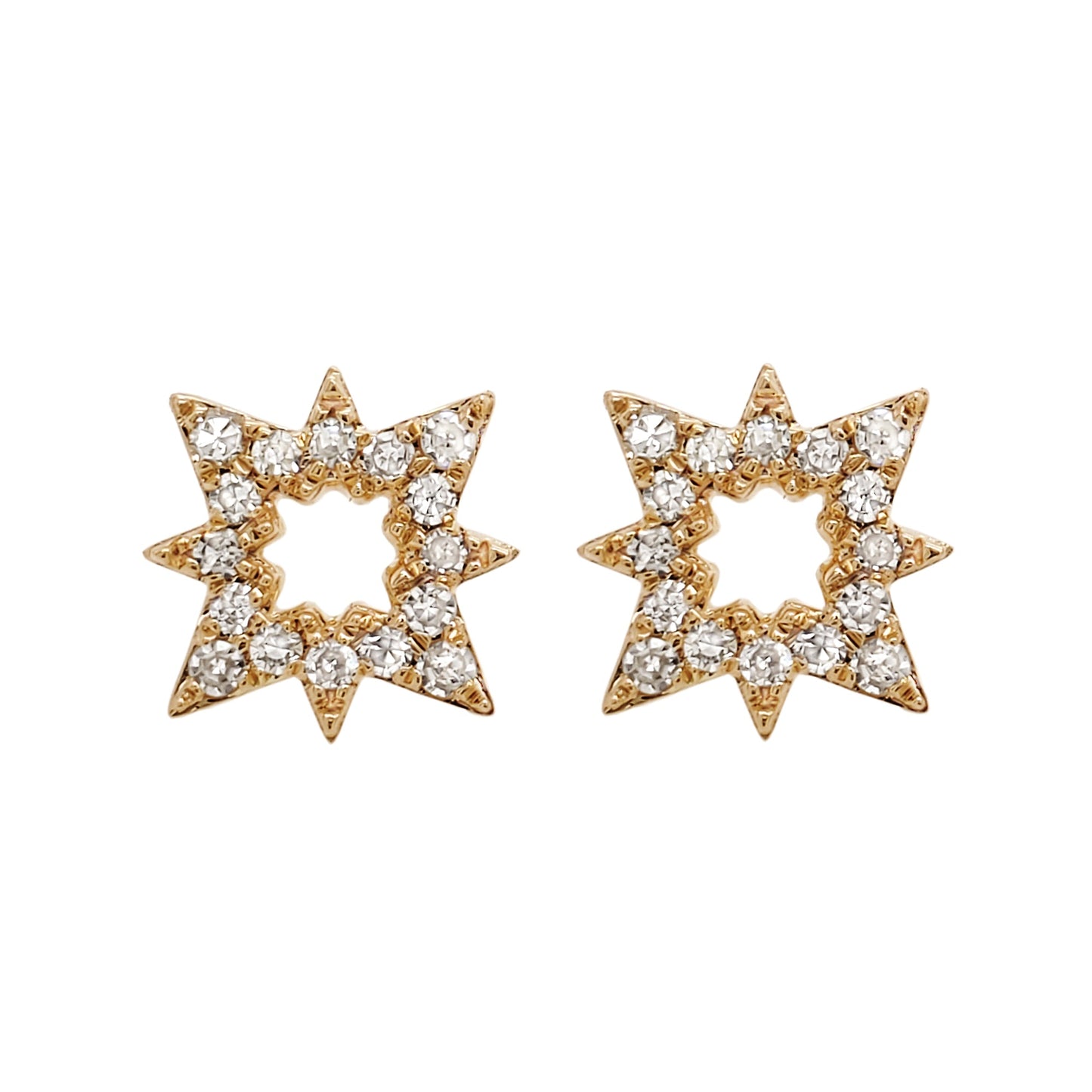 STAR BURST GOLD VERMEIL EARRING STUDS