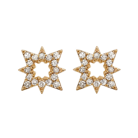 STAR BURST GOLD VERMEIL EARRING STUDS