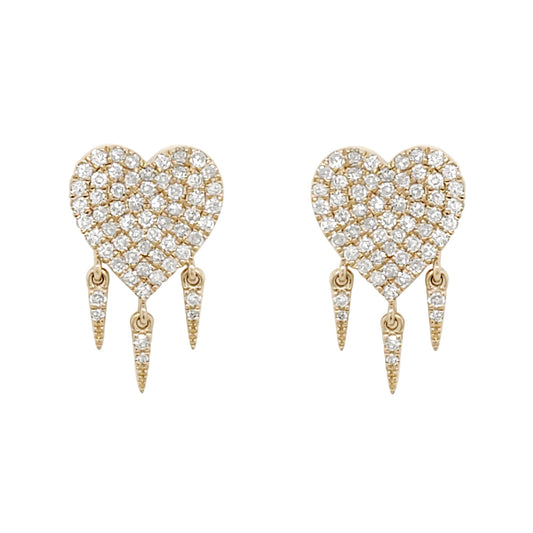 HEART GOLD VERMEIL EARRING STUDS