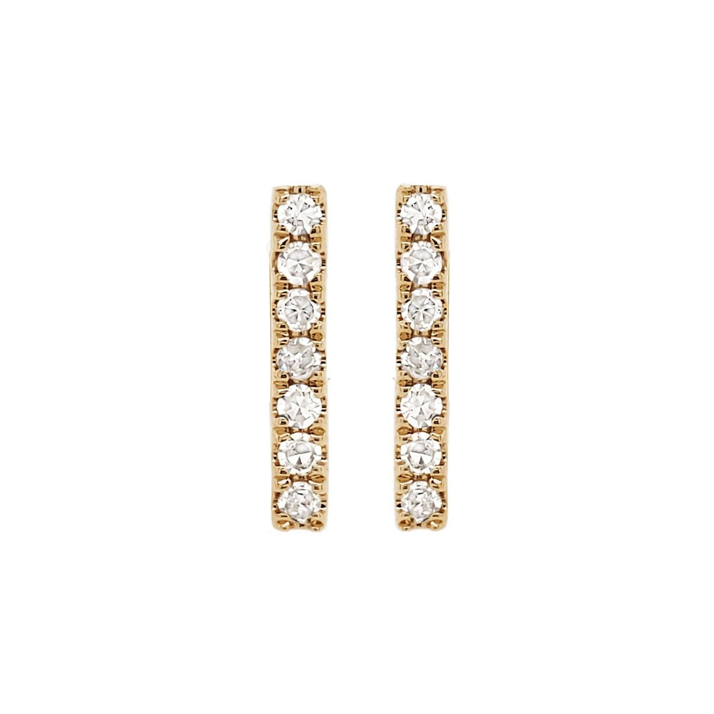 GOLD VERMEIL BAR EARRING STUDS FASHION