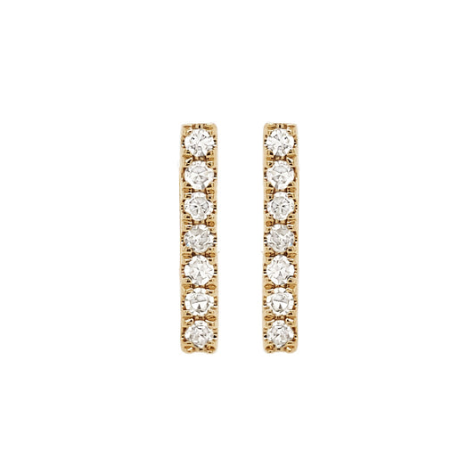 GOLD VERMEIL BAR EARRING STUDS FASHION