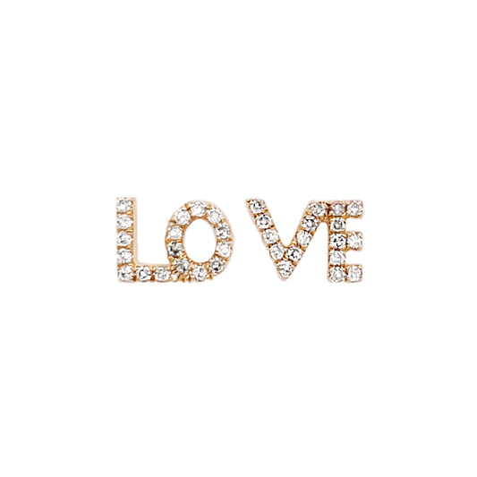 LOVE EARRING STUDS GOLD VERMEIL