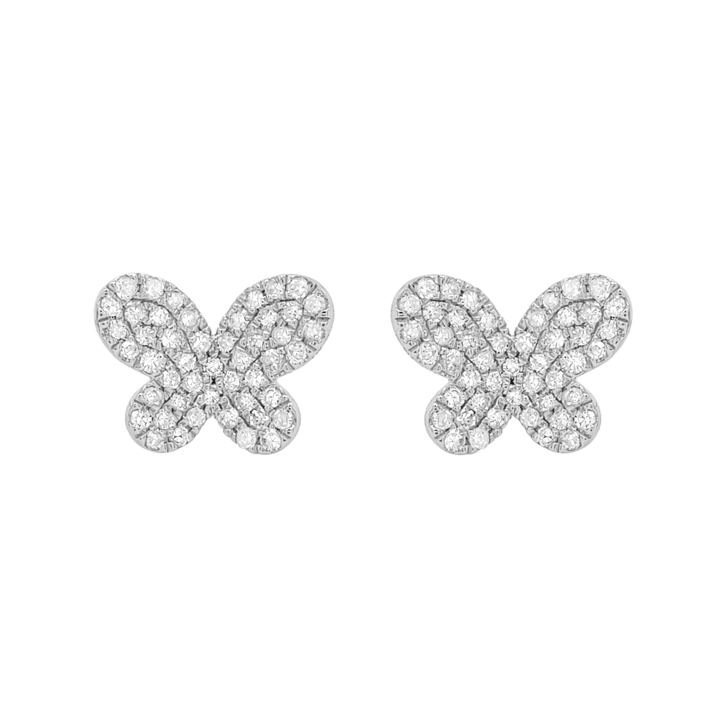 BUTTERFLY FASHION PAVE DIAMOND EARRING STUDS