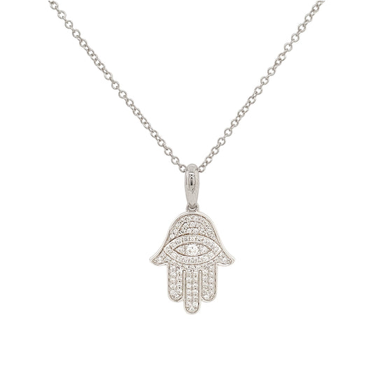 HAMSA EVIL EYE GOLD VERMEIL PENDANT CHARM NECKLACE