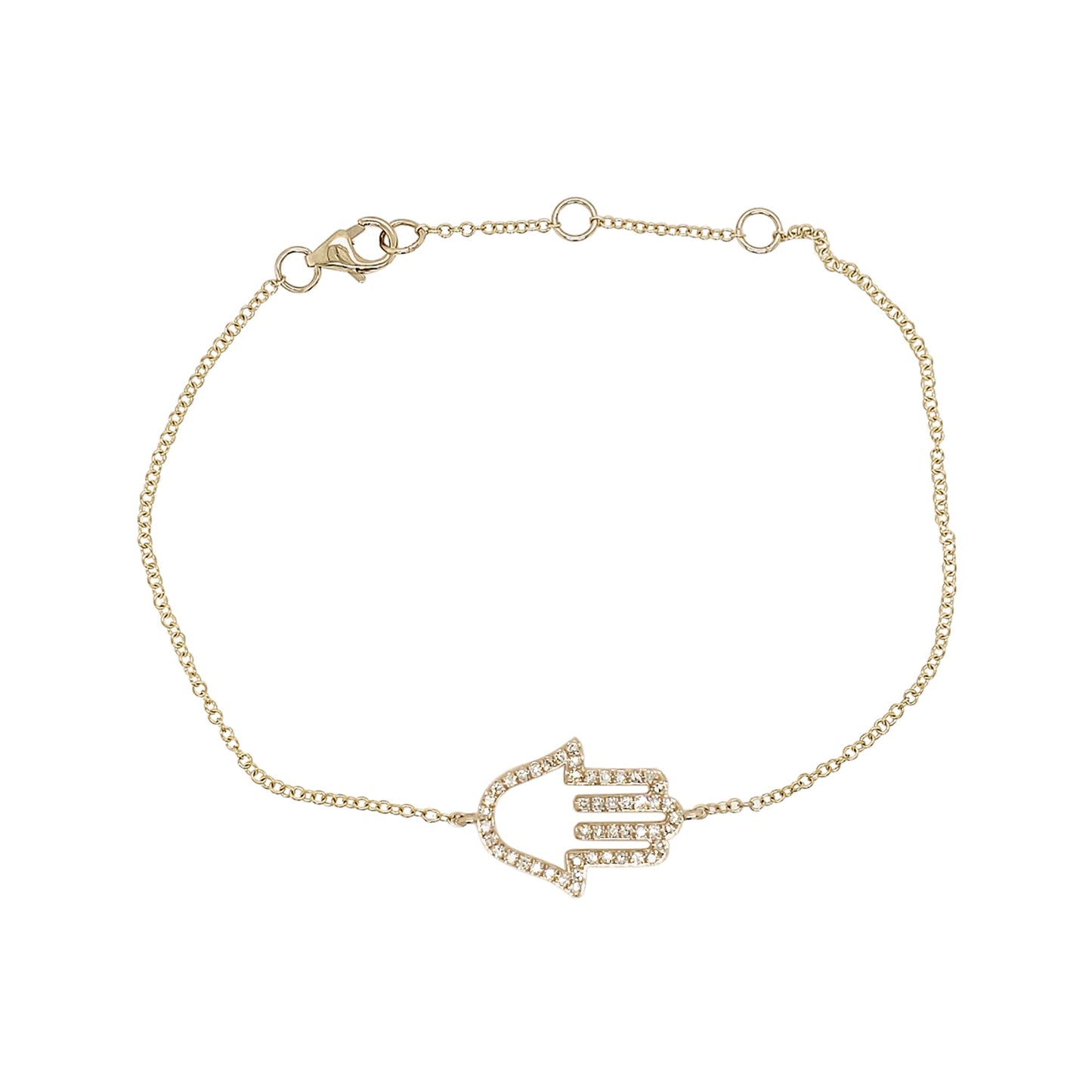 PAVE DIAMOND HAMSA GOLD VERMEIL BRACELET