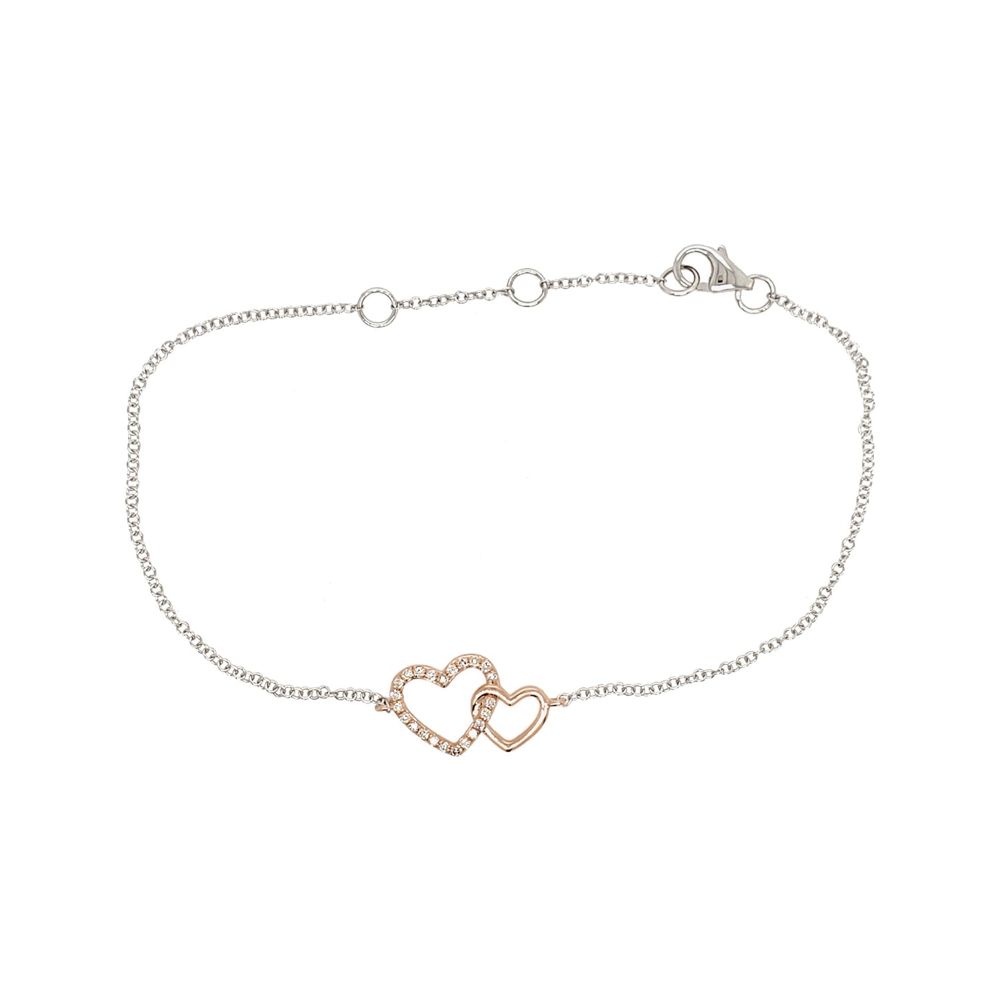 TWO HEARTS GOLD VERMEIL BRACELET