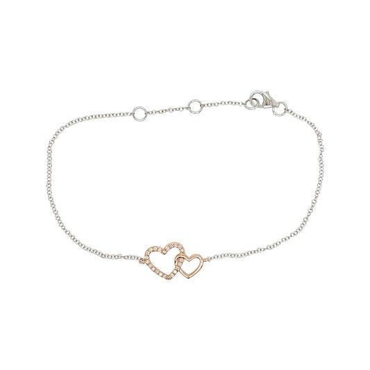 TWO HEARTS GOLD VERMEIL BRACELET