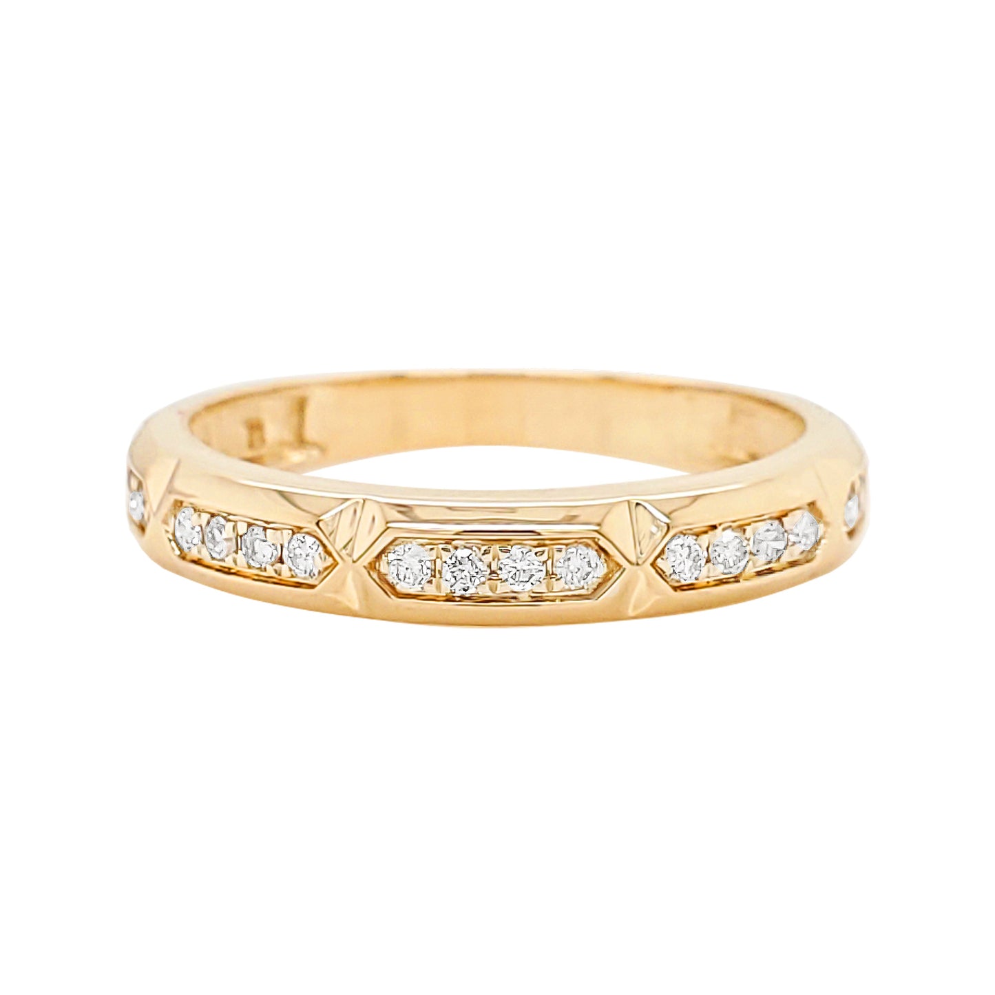 1/10 CTW Unisex Band Ring in 14K Gold-Plated Silver | Moissanite/Lab-Grown Diamond | Elegant Jewelry for Parties & Gifting