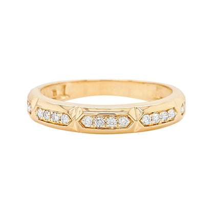 1/10 CTW Unisex Band Ring in 14K Gold-Plated Silver | Moissanite/Lab-Grown Diamond | Elegant Jewelry for Parties & Gifting