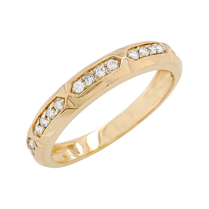 1/10 CTW Unisex Band Ring in 14K Gold-Plated Silver | Moissanite/Lab-Grown Diamond | Elegant Jewelry for Parties & Gifting