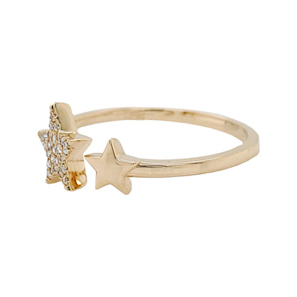 1/10CTW Star Shape Ring in 14K Gold Plated Silver – Elegant Jewelry for Daily & Party Wear Perfect gift on all occasion