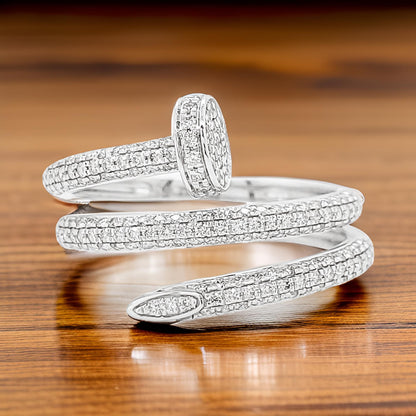 Stunning 1/2CTW Wrap Ring for Women 14K Gold Plated, Elegant Partywear & Gift Jewelry On Any Special Occasion Birthday/Anniversary/Wedding