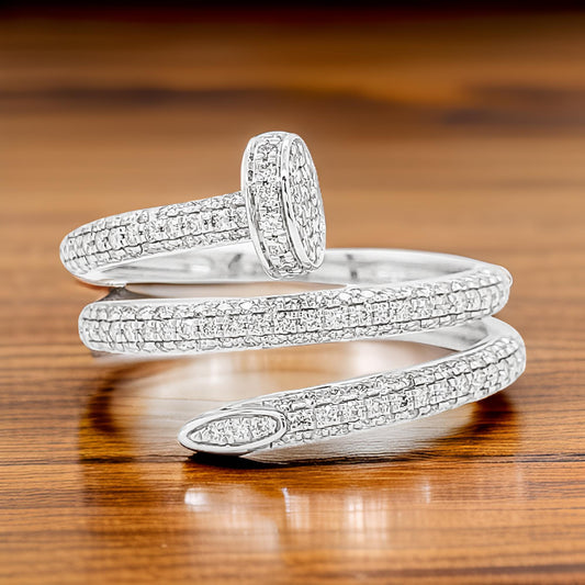 Stunning 1/2CTW Wrap Ring for Women 14K Gold Plated, Elegant Partywear & Gift Jewelry On Any Special Occasion Birthday/Anniversary/Wedding