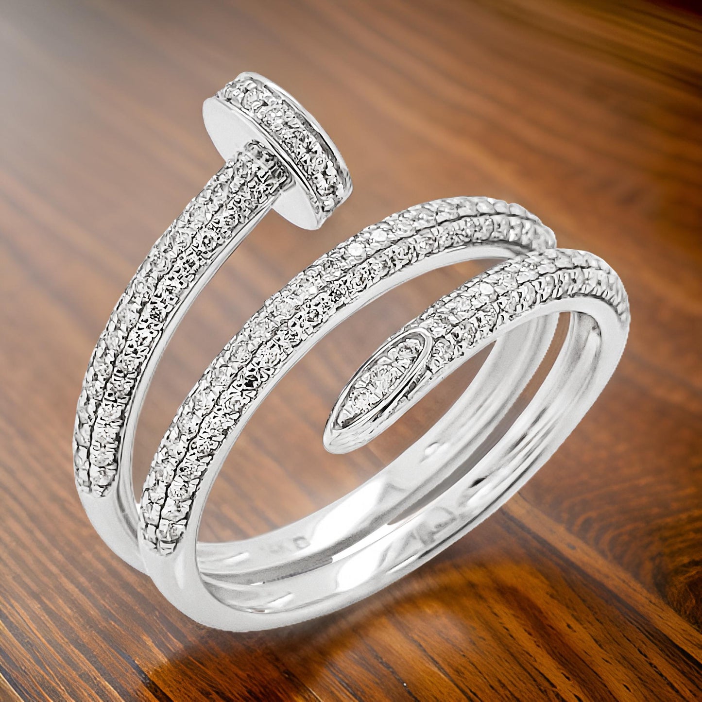 Stunning 1/2CTW Wrap Ring for Women 14K Gold Plated, Elegant Partywear & Gift Jewelry On Any Special Occasion Birthday/Anniversary/Wedding