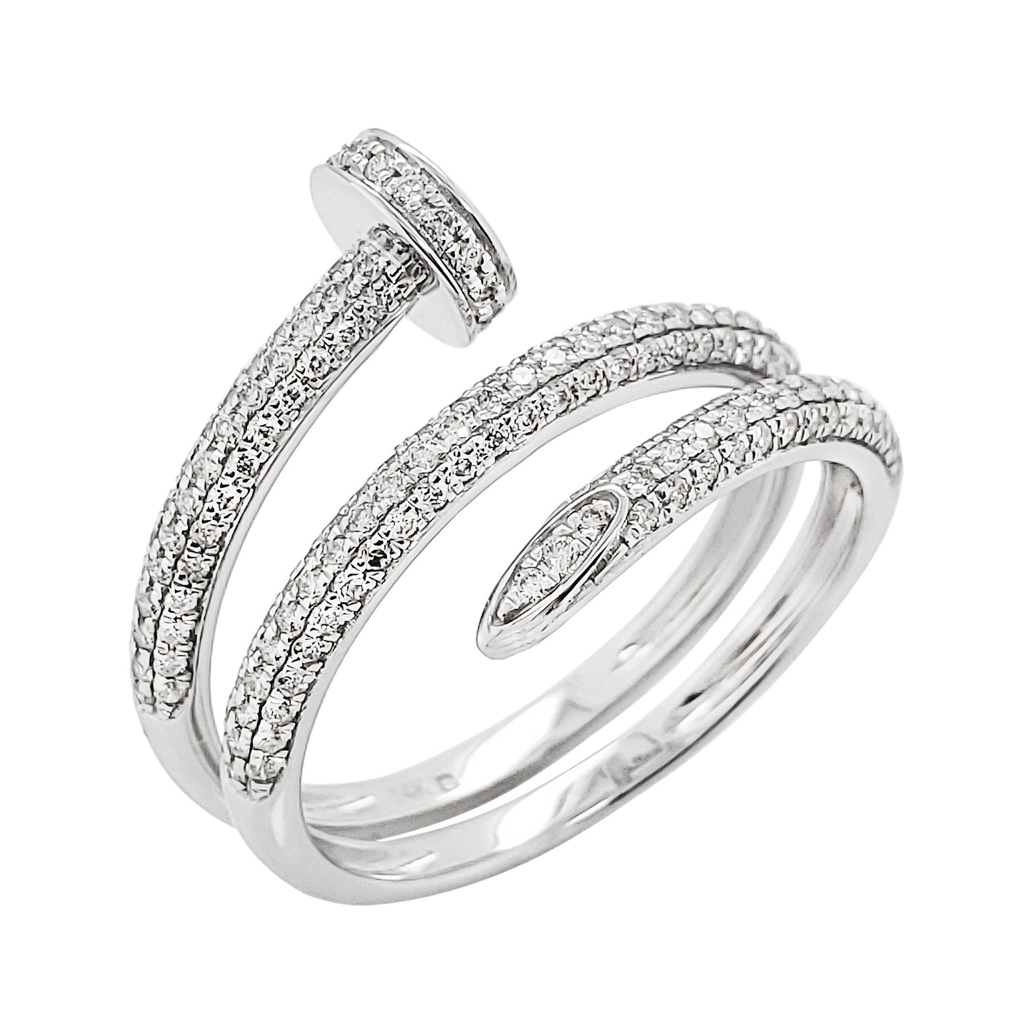 Stunning 1/2CTW Wrap Ring for Women 14K Gold Plated, Elegant Partywear & Gift Jewelry On Any Special Occasion Birthday/Anniversary/Wedding