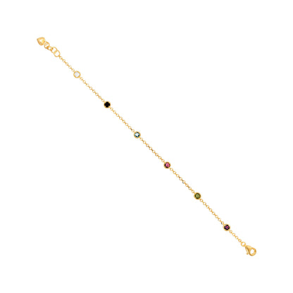 Multi Gemstone 9/10CTW Bracelet for Women in 14k Gold plated Silver |Best For Party Wear |Ideal for gift on all occasion to loved ones