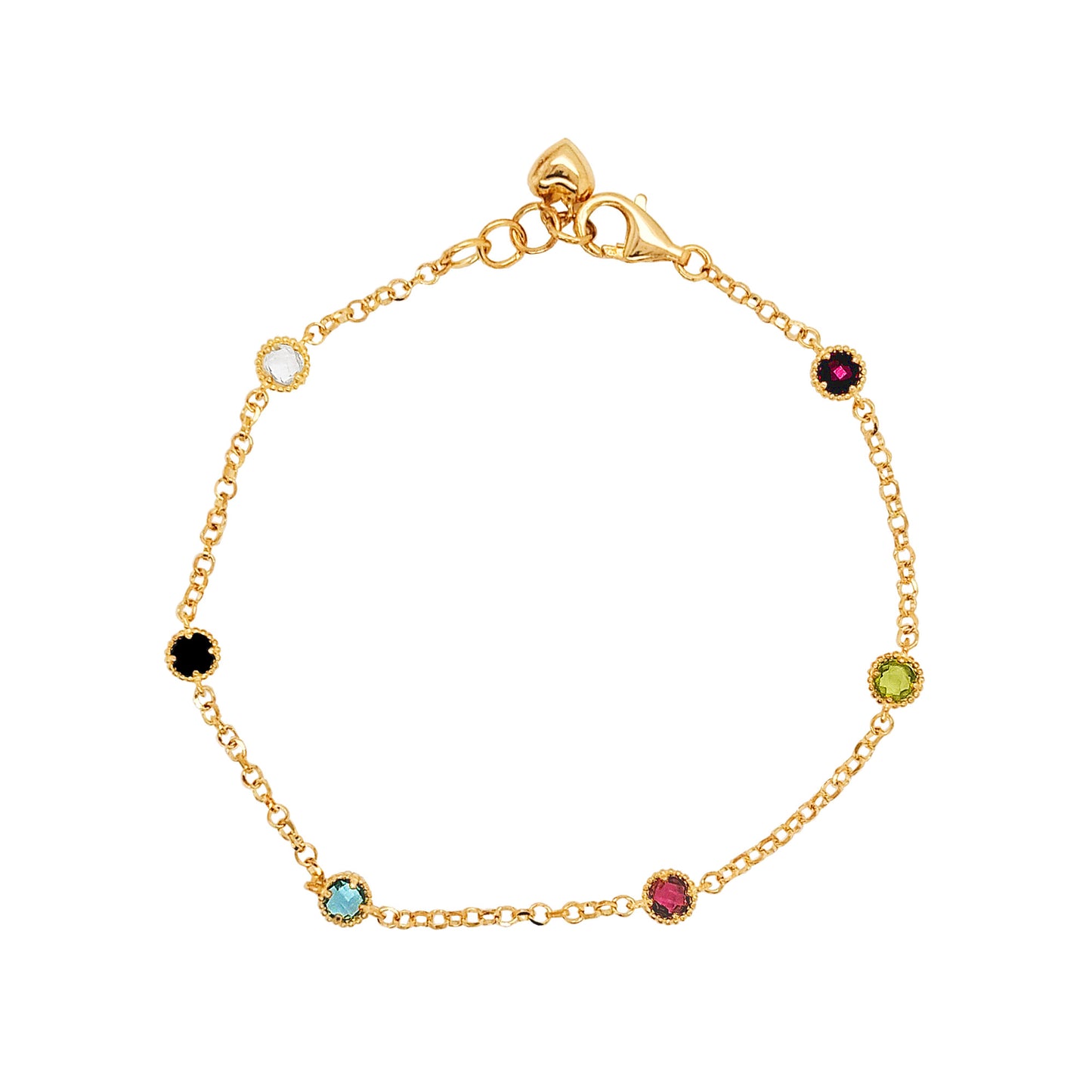 Multi Gemstone 9/10CTW Bracelet for Women in 14k Gold plated Silver |Best For Party Wear |Ideal for gift on all occasion to loved ones