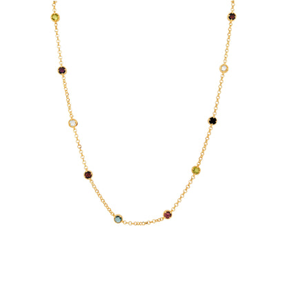 Multi Gemstone 2 1/4CTW Necklace for Women in 14K Gold plated Silver |Best Party Wear |Ideal For Gifting On Any Occasion |Valentine's Day